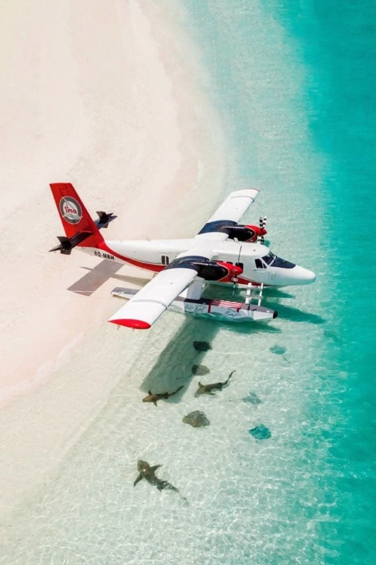 Seaplane view of the Maldives